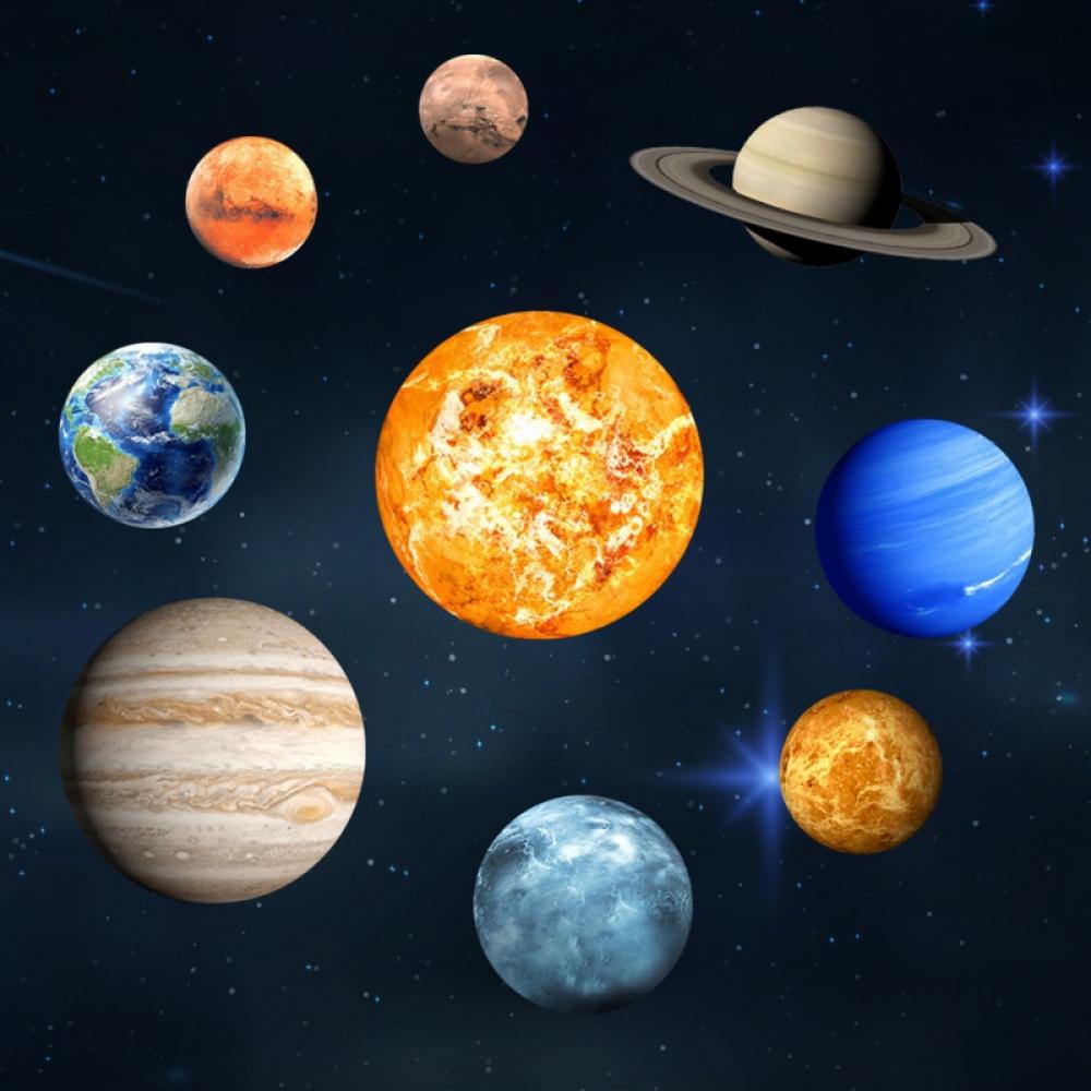Glow in The Dark Stars and Planets, Bright Solar System Wall Stickers -Glowing Ceiling Decals for Kids Bedroom Any Room,Shining Space Decoration, Birthday Christmas Gift for Boys and Girls